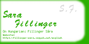 sara fillinger business card